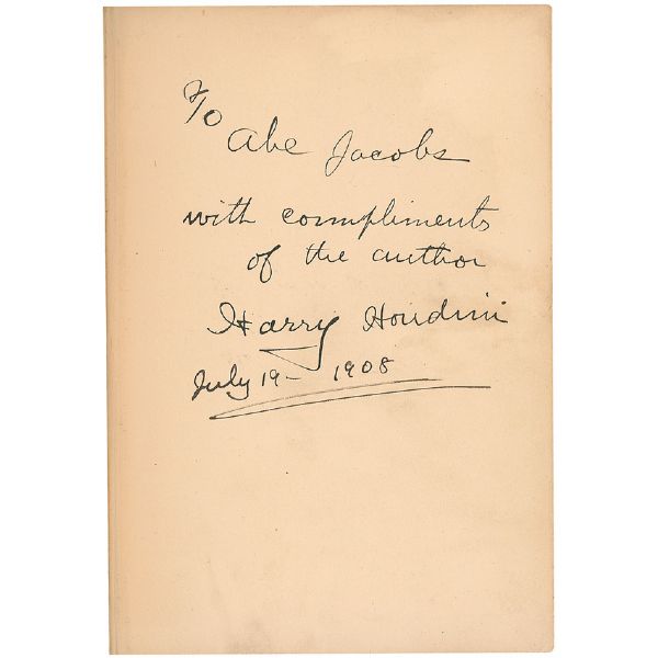 Harry Houdini Signed & Inscribed First Edition Book: "The Unmasking of Robert Houdin" (PSA/DNA)