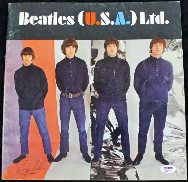 The Beatles: Ringo Starr Rare Signed 1966 Beatles U.S.A. Concert Tour Program (PSA/DNA)
