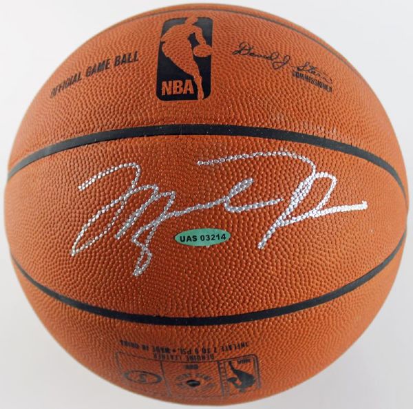 Michael Jordan Signed Spalding NBA Leather Game Model Baseball with RARE Silver Autograph! (UDA)