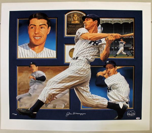Joe DiMaggio Large & Impressive Signed 29" x 34" Limited Edition Danny Day Giclee (PSA/DNA)