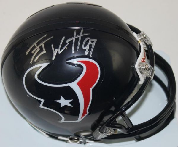 J.J Watt Signed Texans Mini-Helmet (PSA/DNA, Tri-Star)