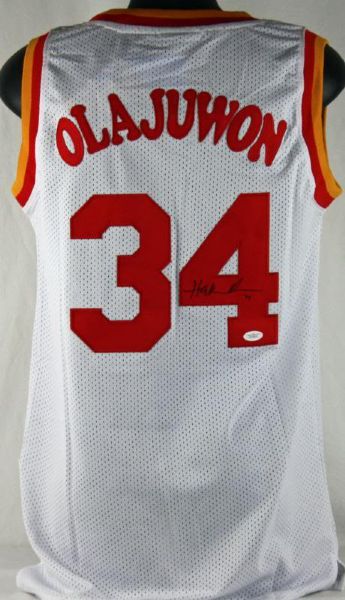 Hakeem Olajuwon Signed Vintage Rockets Jersey (PSA/DNA)