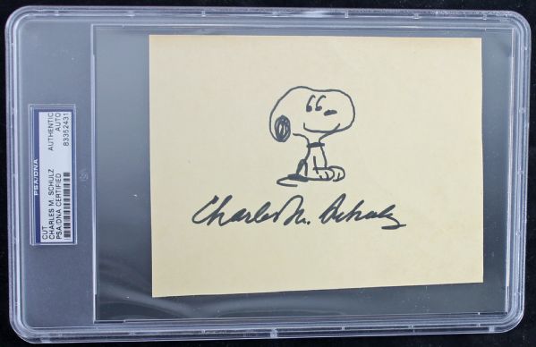 Charles M. Schultz Encapsulated Signed Snoopy Sketch (PSA/DNA)