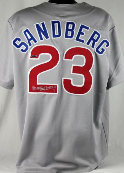 Ryan Sandberg Signed & Inscribed "HOF 05" Cubs Jersey (PSA/DNA, Tri-Star)