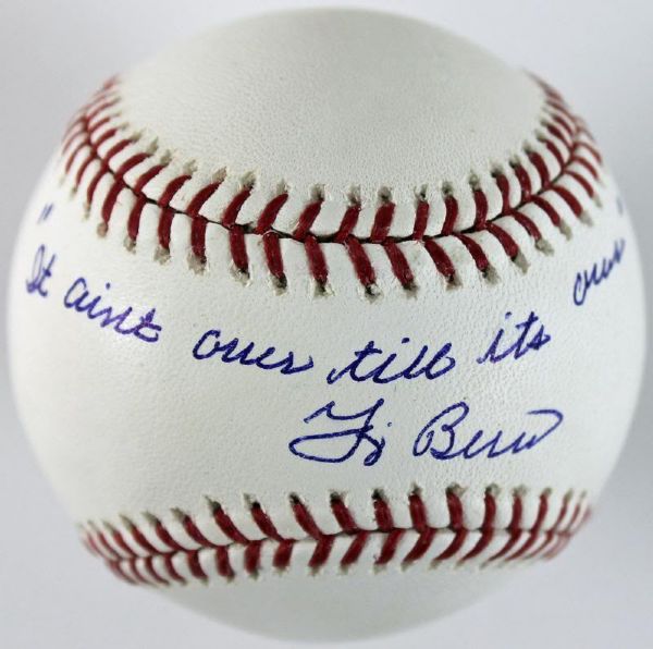 Yogi Berra Signed & Inscribed "It Aint Over Till Its Over" OML Baseball (PSA/DNA)