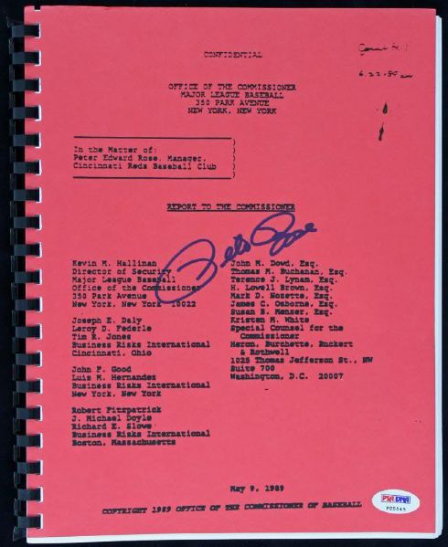 Pete Rose Signed 1989 Dowd Report (PSA/DNA)