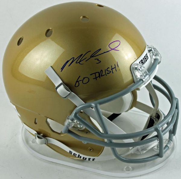 Michael Floyd Signed & Inscribed "Go Irish" Full Size Replica Notre Dame Helmet (PSA/DNA, JSA)