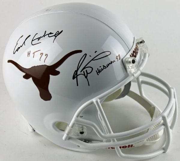 Earl Campbell & Rickey Williams Signed Full Size Texas Replica Helmet (PSA/DNA, JSA)