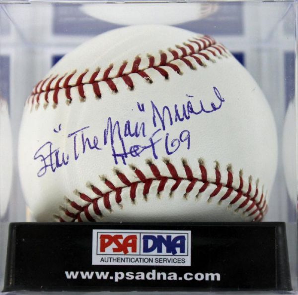 Stan Musial Graded 9 Signed & Inscribed "HOF 69" OML Baseball (PSA/DNA)