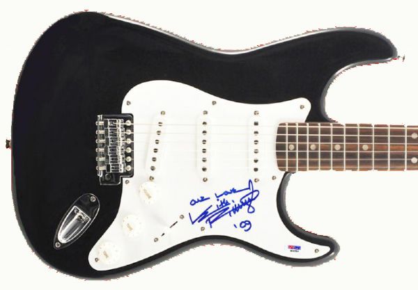The Rolling Stones: Keith Richards Signed Fender Squier Strat Guitar with "One Love" Inscription (PSA/DNA)