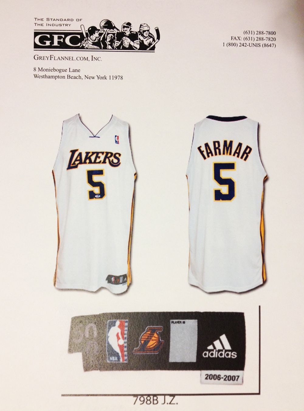 2006-07 Jordan Farmar Game Worn Los Angeles Lakers Jersey., Lot #43094