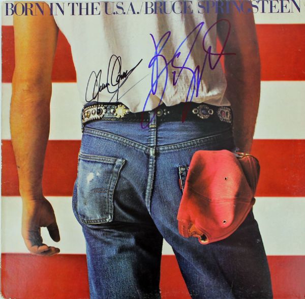Bruce Springsteen & Clarence Clemons Signed Album: "Born In The U.S.A." w/Signing Pic (Epperson/REAL)