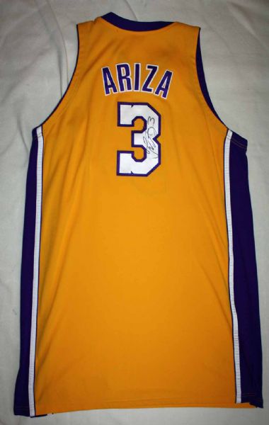 2008-09 Trevor Ariza Game Worn & Signed L.A. Lakers Jersey (DC Sports)
