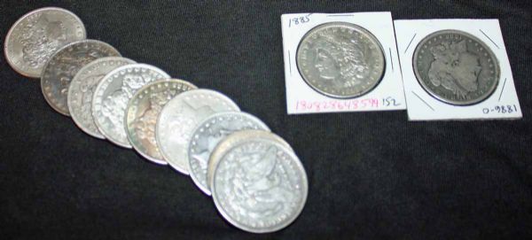 Lot of Eleven (11) 1880s Morgan Silver Dollar Coins