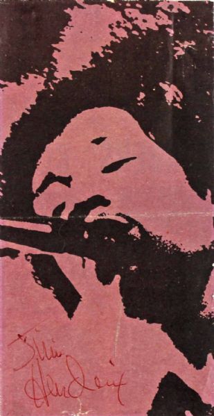 Jimi Hendrix Signed Vintage Magazine Page Portrait Etching (PSA/DNA)