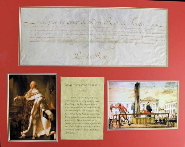 King Louis XVI Signed Formal French Document in Matted Display (PSA/DNA)