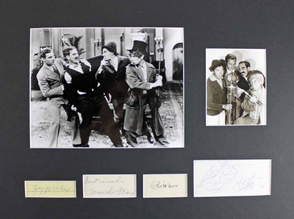 The Marx Brothers Matted Autograph Display with Groucho, Chico, Zeppo & Harpo! (PSA/DNA)
