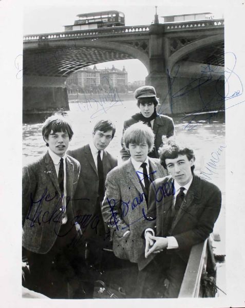The Rolling Stones Superb Vintage Signed 8" x 10" B&W Photo w/Brian Jones (Epperson/REAL)