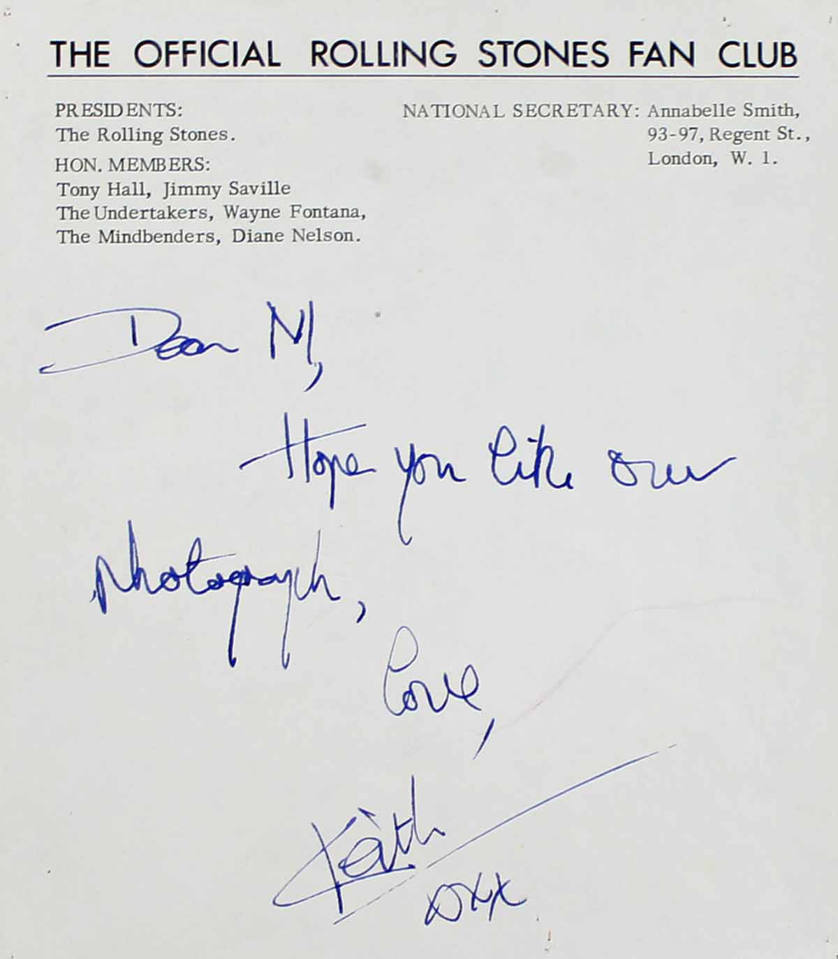 Lot Detail - The Rolling Stones: Keith Richards Vintage Handwritten & Signed on Stones Fan Club Letterhead! (Epperson/REAL)