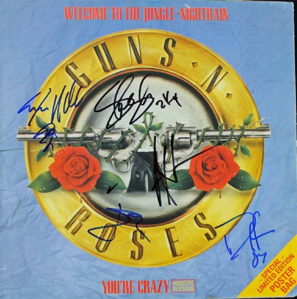 Guns N Roses Group Signed "Welcome to the Jungle" Record Album (Original Lineup)(Epperson/REAL)