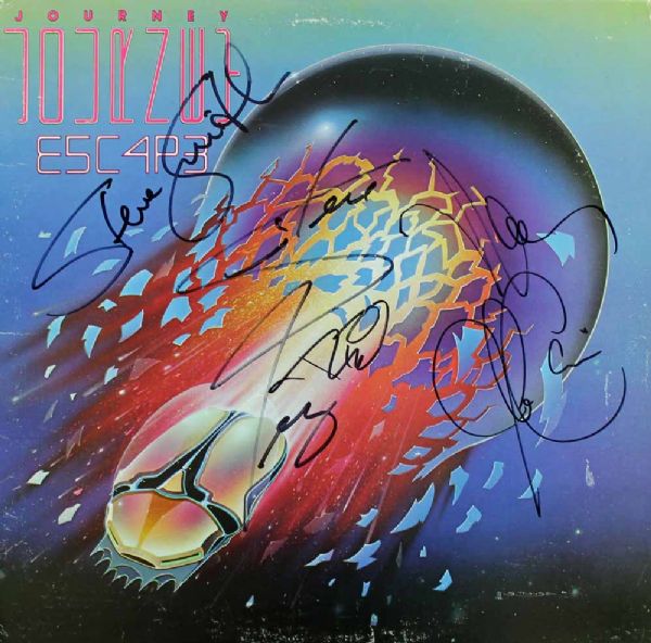 Journey Group Signed "ESC4P3" Record Album (5 Sigs)(Epperson/REAL)