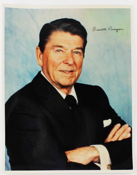 Ronald Reagan Ultra Rare Signed 11" x 14" Color Photograph - One of Only a Few Known to Exist! (PSA/DNA)