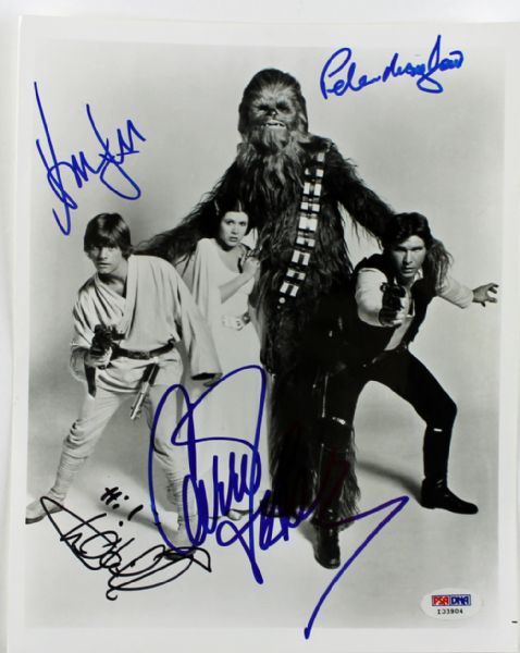"Star Wars" Cast Signed 8" x 10" Photo w/Ford, Hamill, Fisher & Mayhew (PSA/DNA)