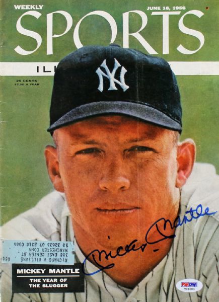 Mickey Mantle Signed June 1956 Sports Illustrated Magazine (PSA/DNA)