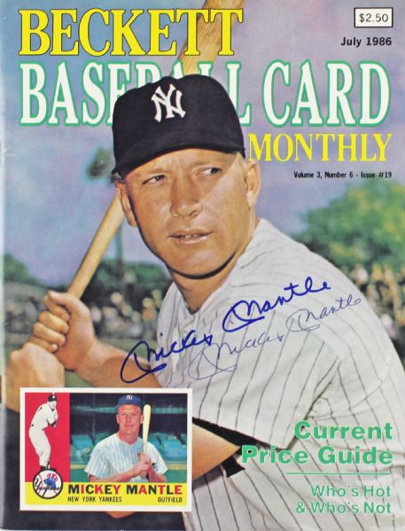 Mickey Mantle Signed July 1986 Beckett Baseball Card Monthly (PSA/DNA)