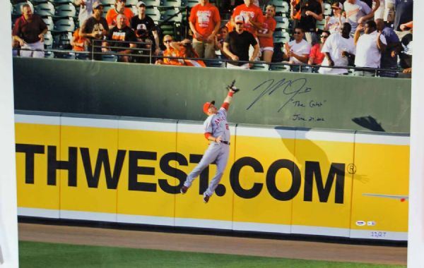 Mike Trout Signed 26"x42" Limited Edition "The Catch" Canvas Print (MLB,PSA/DNA RookieGraph)