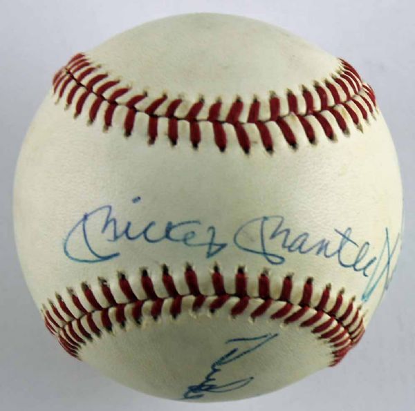 Mickey Mantle, Willie Mays & Duke Snider Signed OAL Baseball (PSA/DNA)