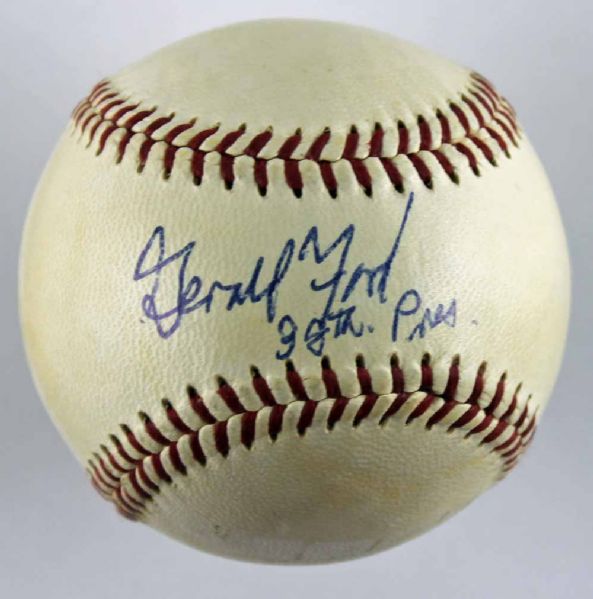 President Gerald R. Ford Signed Baseball with Rare "38th Pres." Inscription (PSA/DNA)