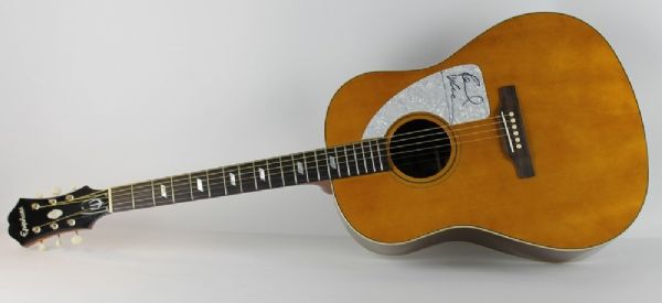 The Beatles: Paul McCartney Signed Epiphone Texan Left-Handed Acoustic Guitar (Pauls Model of Choice!)(Caiazzo LOA)