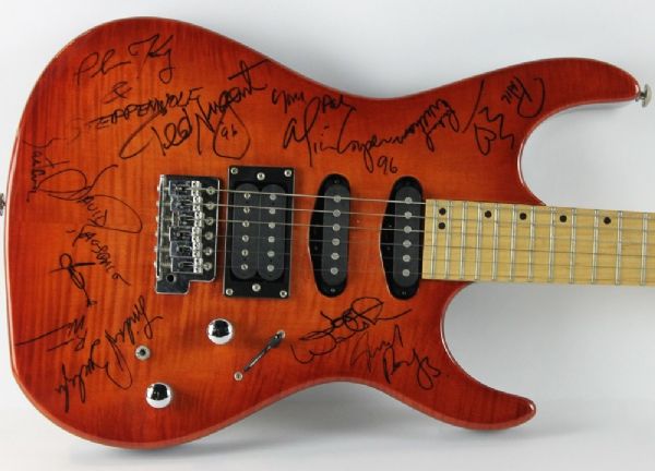 Rock Superstars Signed Electric Guitar with Nugent, Alice Cooper, Kansas, Paul Rodgers & Lindsay Buckingham (Epperson/REAL)