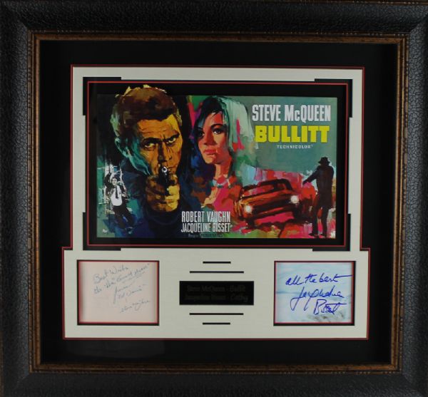Steve McQueen Signed Album Page in Beautiful Custom "Bullitt" Themed Frame Display (JSA)