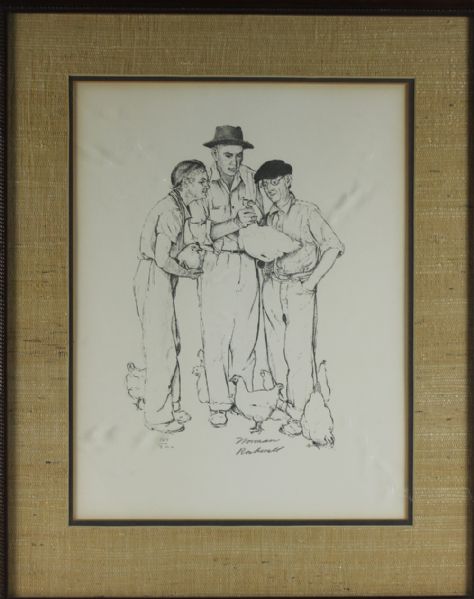Norman Rockwell Signed Limited Edition Lithograph in Custom Framed Display