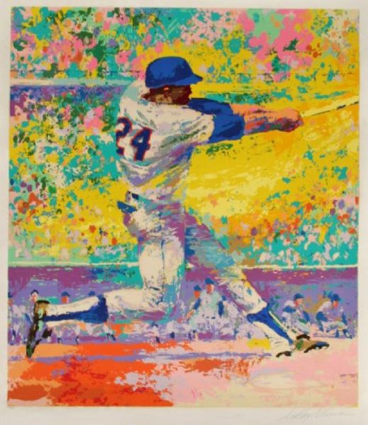 LeRoy Neiman Signed Limited Edition 34" x 38" Limited Edition Serigraph: "Willie Mays" (1978)