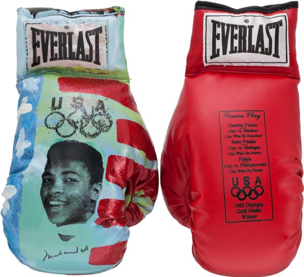 Circa 2000 Muhammad Ali Signed Limited Edition Glove with Steve Kaufman Artwork (JSA & PSA/DNA)