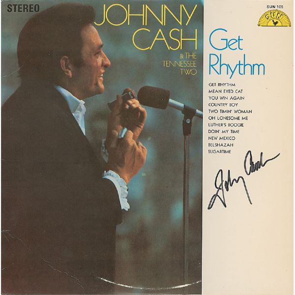 Johnny Cash Choice Signed Record Album - "Get Rhythm" (Epperson/REAL)