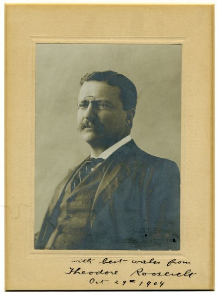 President Theodore Roosevelt Spectacular Signed Portrait Photograph - PSA/DNA Graded GEM MINT 10