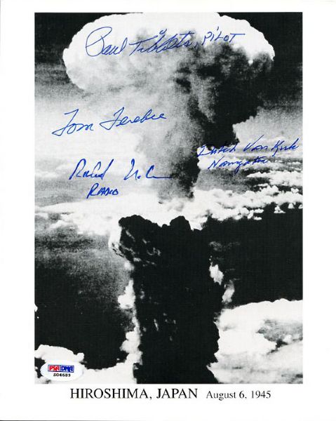 World War II: Enola Gay Crew Signed 8" x 10" Photo (4 Sigs)(PSA/DNA)