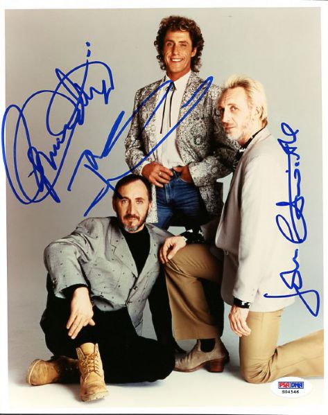 The Who Group Signed 8" x 10" Color Photo w/Daltrey, Townshend & Entwistle (PSA/DNA)