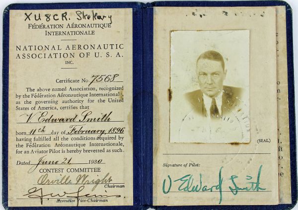 Orville Wright Signed 1930 N.A.A. Pilots License (PSA/DNA)