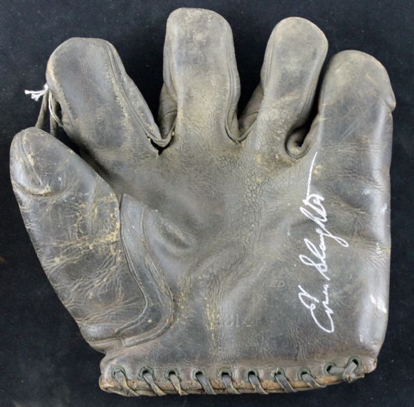Enos Slaughter Signed Baseball Glove (PSA/DNA)