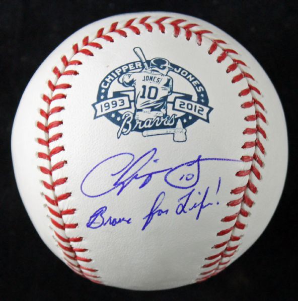 Chipper Jones Signed OML Baseball (MLB, PSA/DNA)