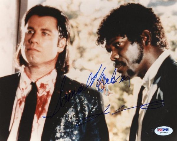 John Travolta & Samuel L. Jackson Signed 8 x 10 Photo (PSA/DNA)
