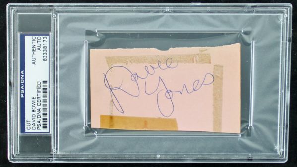 David Bowie Encapsulated Cut Signature with RARE Legal Name Autograph! (PSA/DNA)