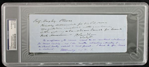 Thomas Huxley Encapsulated Cut Signature (PSA/DNA)