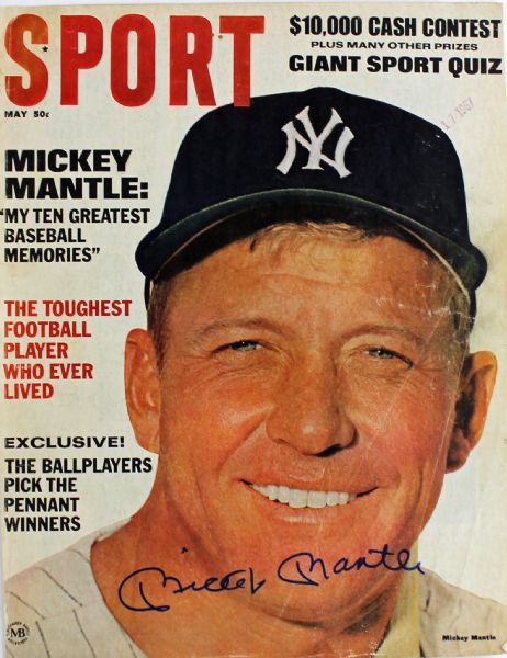 Mickey Mantle Signed Sport Magazine Cover (PSA/DNA)