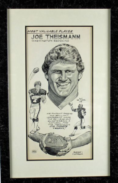 Joe Theismann Original Production Art Work By Murray Olderman
